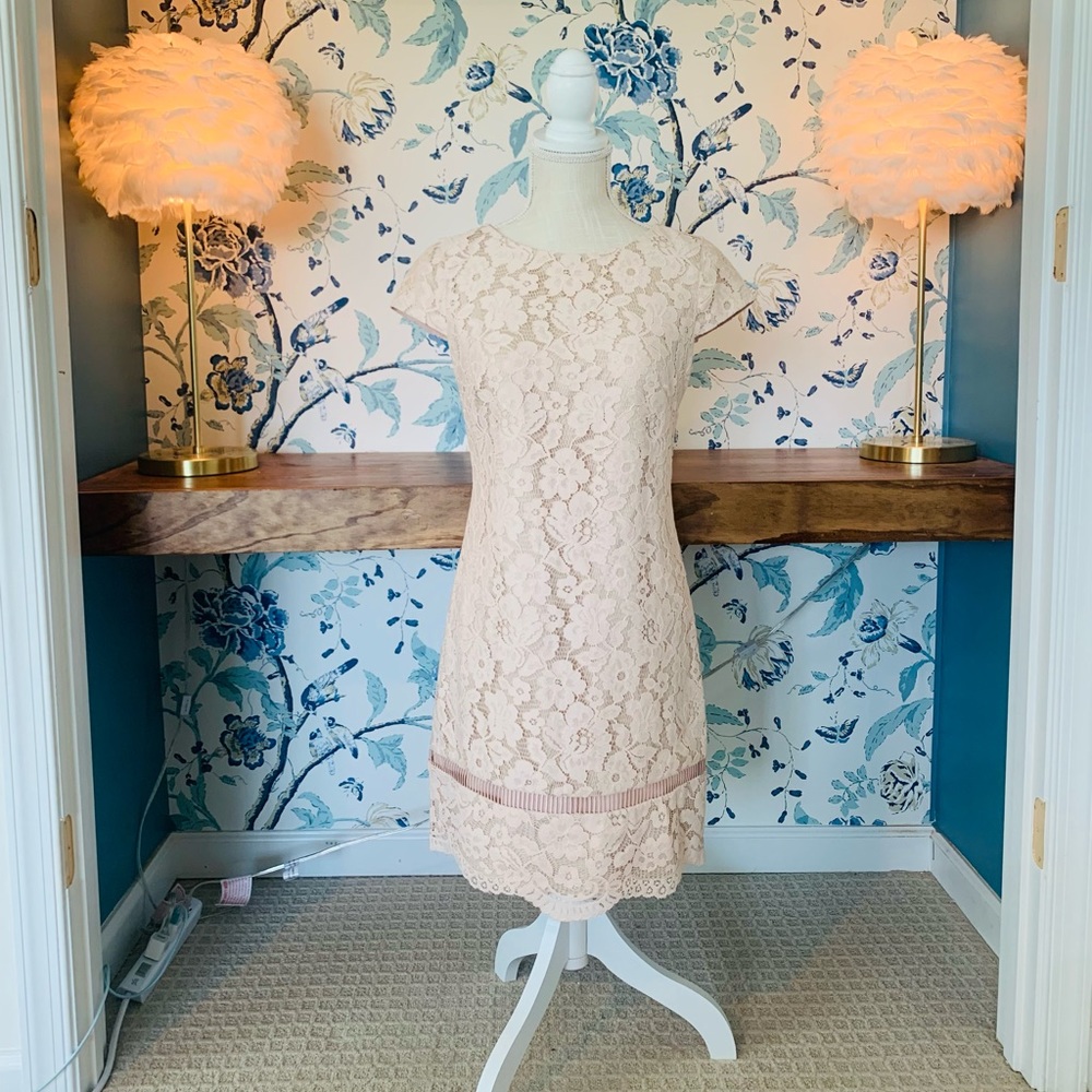 Vince Camuto lace cap sleeve dress
